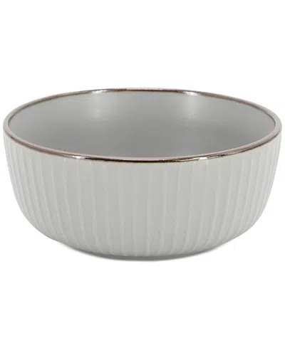 Elama Leo Light Grey 16pc Stoneware Dinnerware Set In Gray