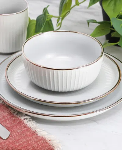 Elama Leo 16 Pc. Dinnerware Set, Service For 4 In White