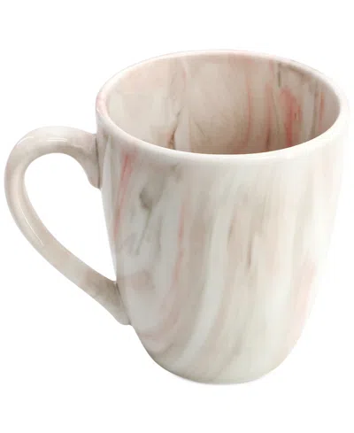Elama Marble 16 Pc. Dinnerware Set, Service For 4 In Pink