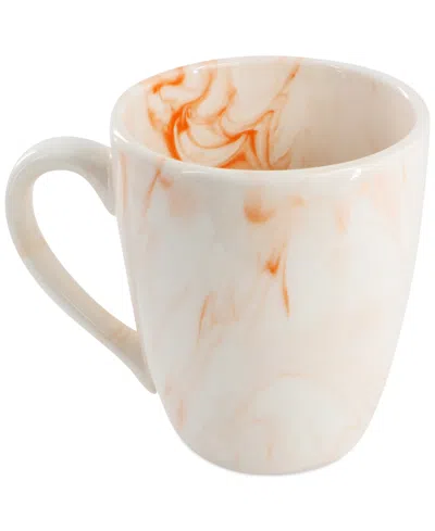 Elama Marble 16 Pc. Dinnerware Set, Service For 4 In Orange