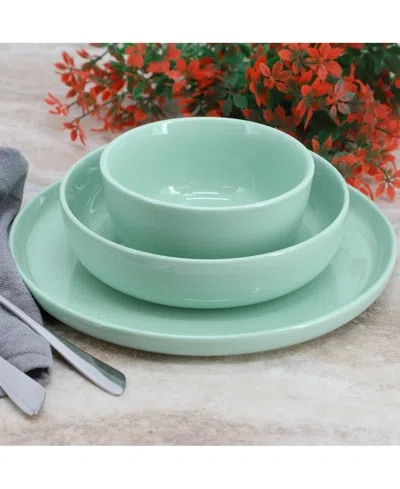 Elama Pascal 18 Pc. Dinnerware Set, Service For 6 In Green