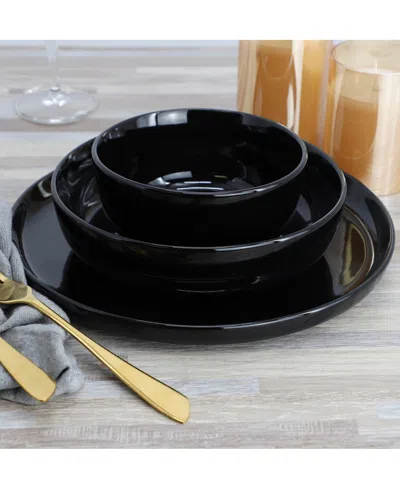 Elama Pascal 18 Pc. Dinnerware Set, Service For 6 In Black