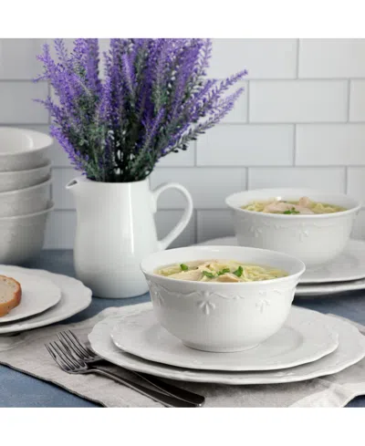 Elama Rigel 18 Pc. Dinnerware Set, Service For 6 In White
