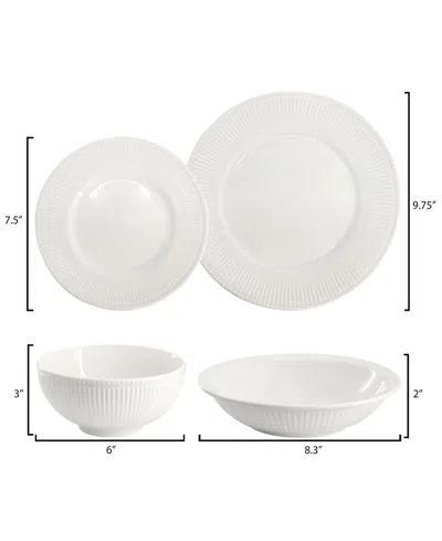 Elama Kate 16-pc. Dinnerware Set, Service For 4 In White