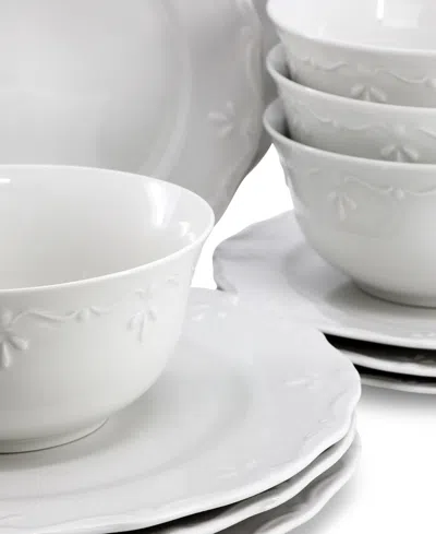 Elama Rigel 18 Pc. Dinnerware Set, Service For 6 In White