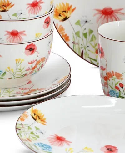 Elama Botanica 16 Pc. Dinnerware Set, Service For 4 In Multi