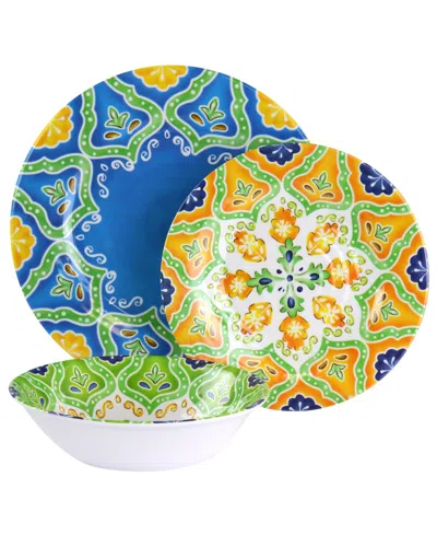 Elama Stapanya 12 Piece Melamine Dinnerware Set In Multi