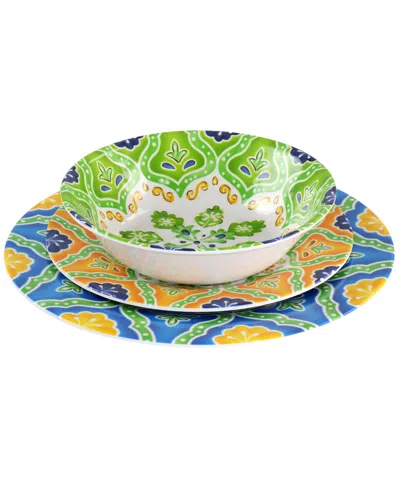 Elama Stapanya 12 Piece Melamine Dinnerware Set In Multi