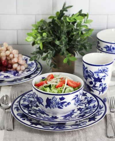 Elama Blue Orchid 16-pc. Dinnerware Set, Service For 4 In Blue