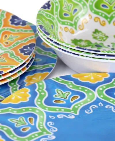 Elama Stapanya 12 Piece Melamine Dinnerware Set In Multi