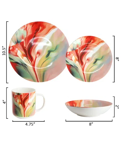 Elama Autumn Storm 16-pc. Dinnerware Set, Service For 4 In Multi