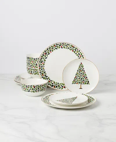 Kate Spade Evergreen 12-piece Dinnerware Set In Green