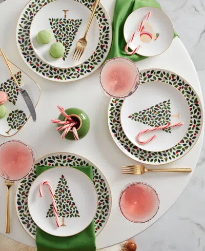 Kate Spade Evergreen 12-piece Dinnerware Set In Green