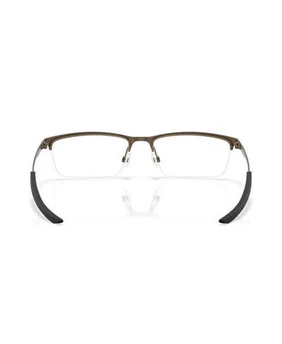 Oakley 57mm Rectangle Optical Glasses In Brown