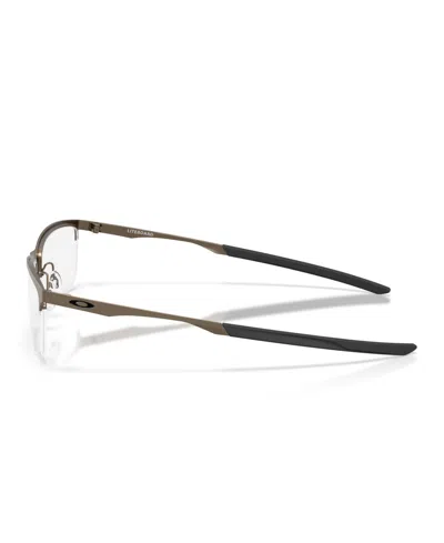 Oakley 57mm Rectangle Optical Glasses In Brown