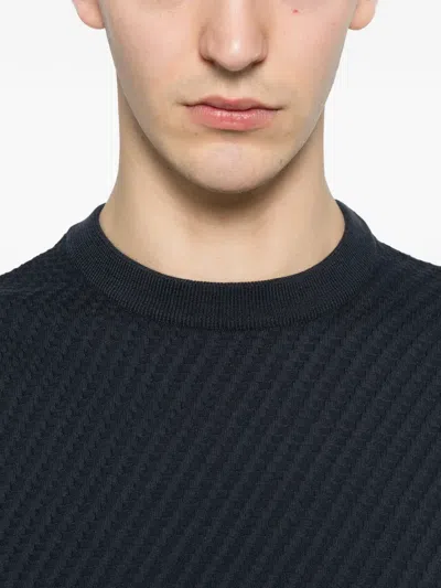 Canali Short-sleeved Crewneck T-shirt In Blue