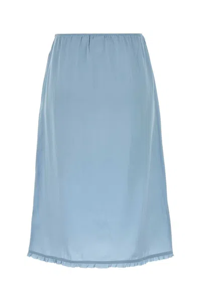 Prada Light-blue Satin Underskirt In Blue