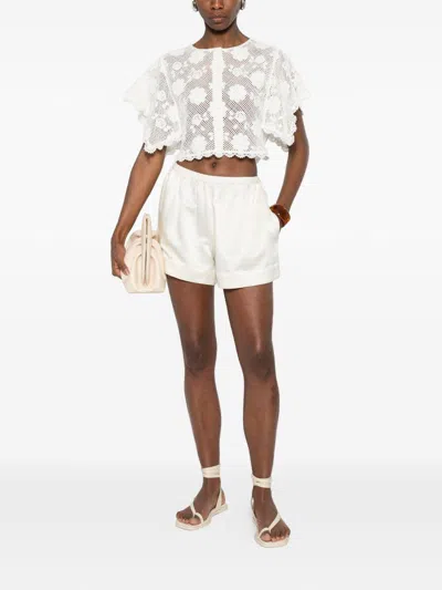 Twinset White Crochet-effect Top In White
