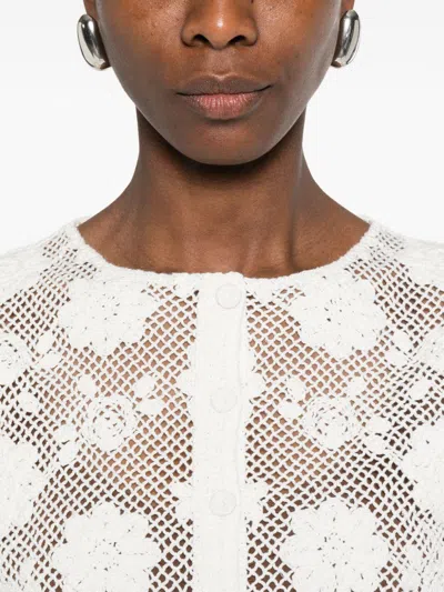 Twinset White Crochet-effect Top In White