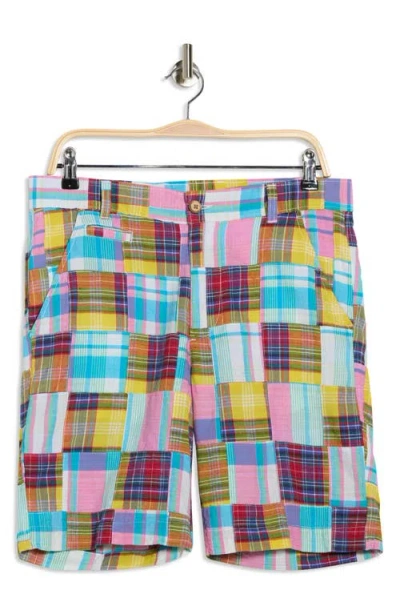 Vintage 1946 Patchwork Madras Flat Front Shorts In Multi