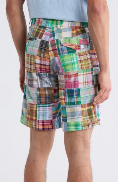 Vintage 1946 Patchwork Madras Flat Front Shorts In Multi
