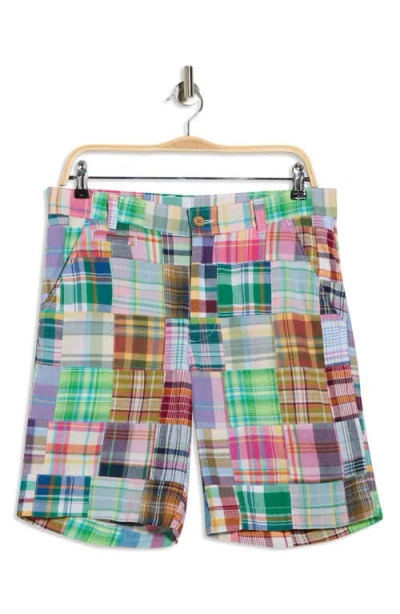 Vintage 1946 Patchwork Madras Flat Front Shorts In Multi