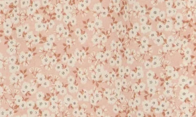 Max Studio Ruffle Front Floral Top In Pink