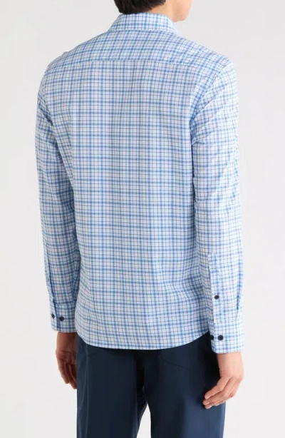 Construct Slim Fit Plaid Stretch Button-up Shirt In Blue
