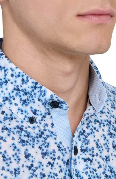 Construct Slim Fit 4-way Stretch Short Sleeve Button-up Performance Shirt In Multi