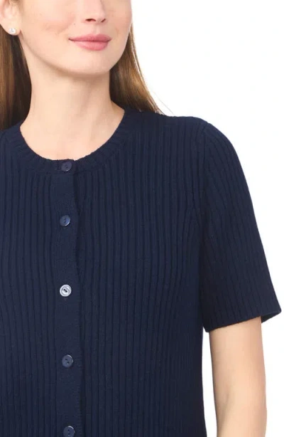 Halogen ® Short Sleeve Button-up Sweater In Blue