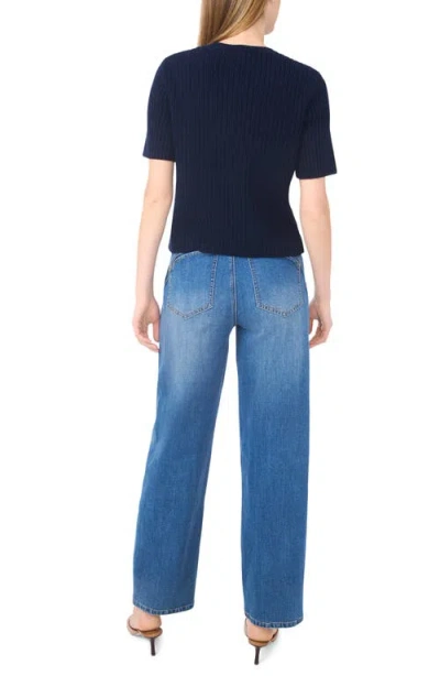 Halogen ® Short Sleeve Button-up Sweater In Blue