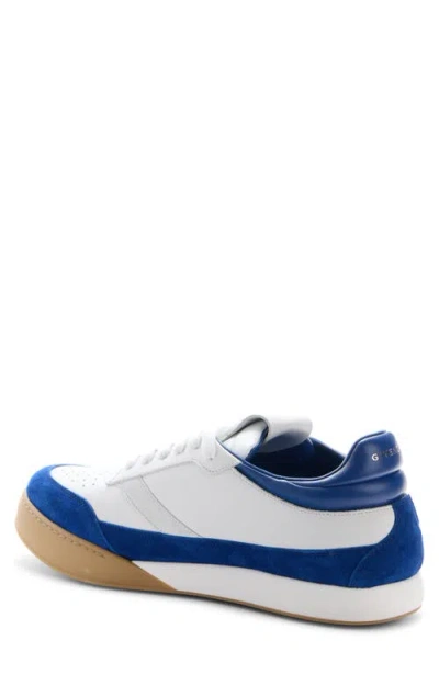 Givenchy Low Profile Sneakers Rubber Sole Suede Panels In Blue