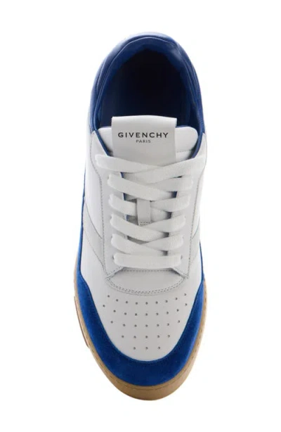 Givenchy Low Profile Sneakers Rubber Sole Suede Panels In Blue