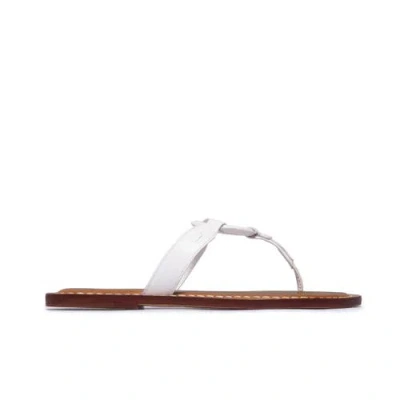 Bernardo Matrix 2 Leather Flat Thong Sandal In White