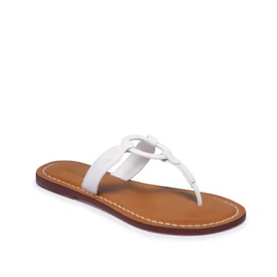 Bernardo Matrix 2 Leather Flat Thong Sandal In White