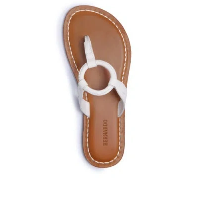 Bernardo Matrix 2 Leather Flat Thong Sandal In White