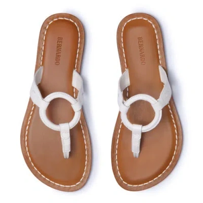Bernardo Matrix 2 Leather Flat Thong Sandal In White