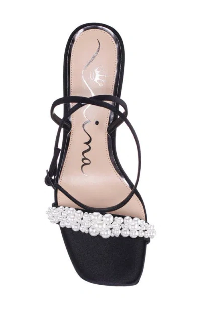 Nina Evette Ankle Strap Platform Sandal In Black