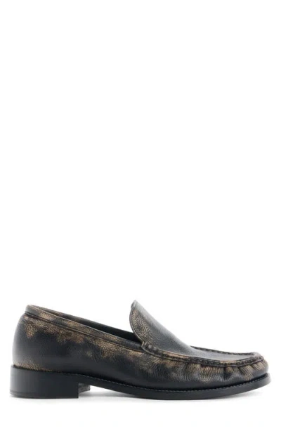 Acne Studios Stitched Leather Loafers In Black