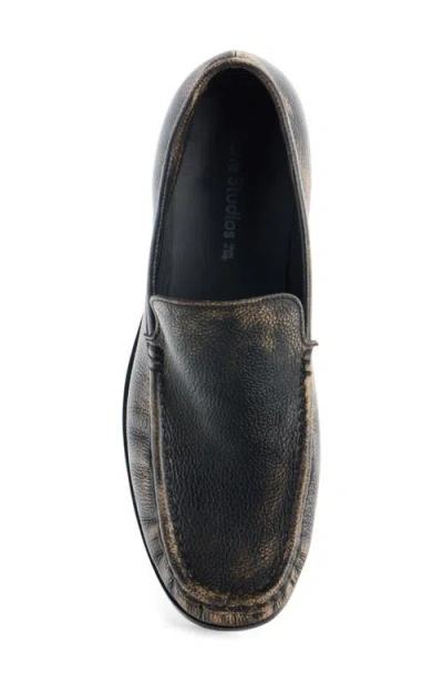 Acne Studios Stitched Leather Loafers In Black