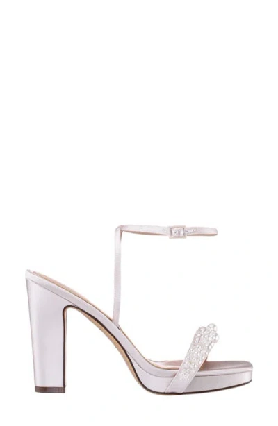 Nina Evette Ankle Strap Platform Sandal In White