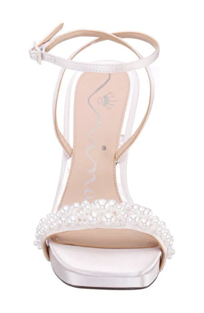 Nina Evette Ankle Strap Platform Sandal In White