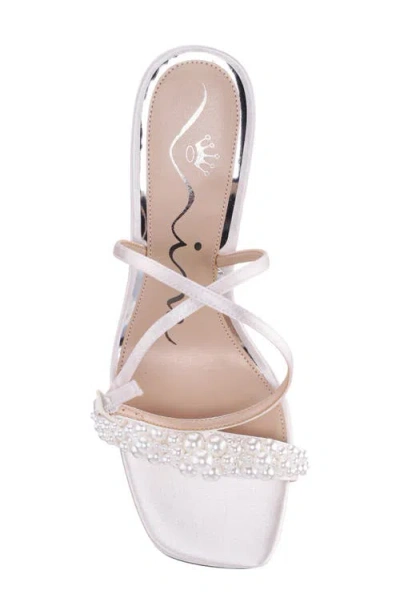 Nina Evette Ankle Strap Platform Sandal In White