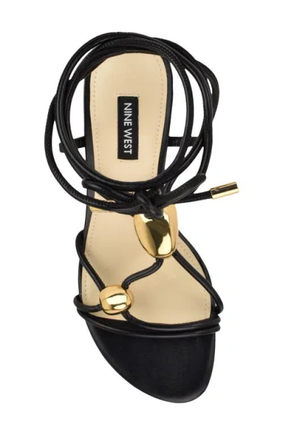 Nine West Greska Ankle Wrap Sandal In Black