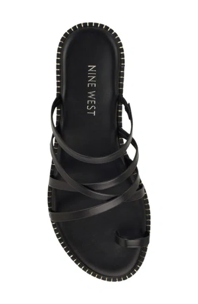 Nine West Digen Toe Loop Sandal In Black
