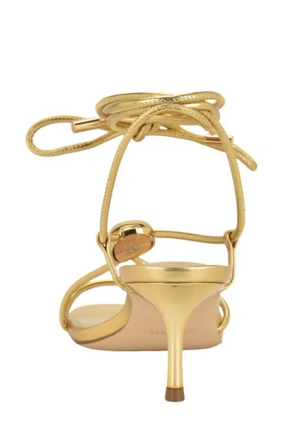 Nine West Greska Ankle Wrap Sandal In Gold