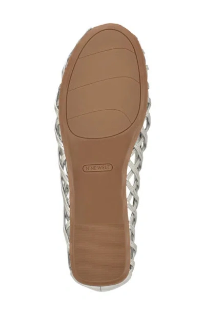 Nine West Dippy Woven Flat In Silver
