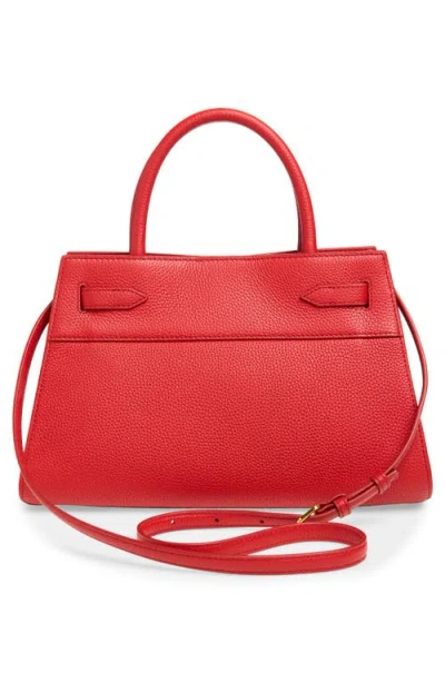 Veronica Beard Dash Leather Top Handle Bag In Red