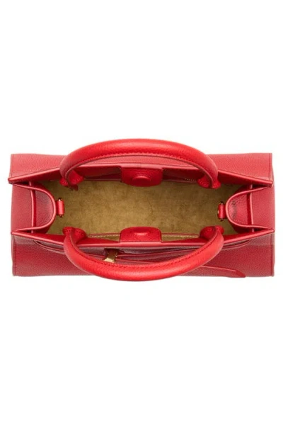 Veronica Beard Dash Leather Top Handle Bag In Red