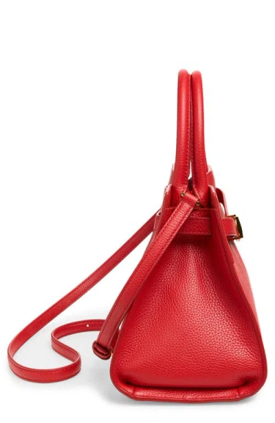 Veronica Beard Dash Leather Top Handle Bag In Red